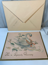 Vintage Get Well Soon Greeting Card-Unused For A Speedy Recovery’ USA 1942 Swan picture