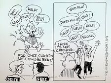 Bill Landis Original Cartoon Art The Villages Daily Sun 2005 Bird Flu picture