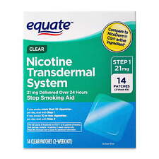 Equate Nicotine Transdermal System Step 1 Clear Patches, 21 mg, 14 Count picture