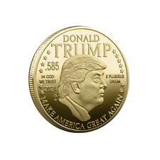 100Pc Gold 45Th President Donald Trump Plated Flag Commemorative Coins MAGA King picture