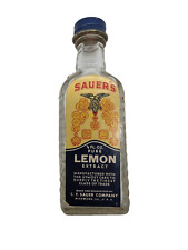 VINTAGE Sauer's PURE Lemon Extract 5/8 FL OZ w/ box - Manufactured Richmond, VA picture
