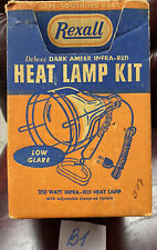 Vintage Rexall Deluxe Dark Amber Infra - Red Heat Lamp Kit B2 picture