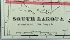 Vintage 1903 SOUTH DAKOTA Map 22