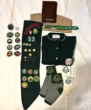 RARE 41 pcs GIRL SCOUTS 1950 Memorabilia Vintage Gold Pins, Patches- Make Offer picture