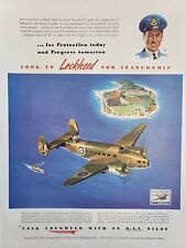 1941 Lockheed Print Advertising Life Magazine Airplane Air Mail Color Pilot WW2 picture