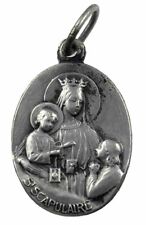 Vintage Catholic St Scapulaire Silver Tone  Religious Medal picture