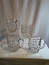 Vintage Clear Dimpled  Beer mugs set of 4 excellent condition  picture
