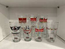 Budweiser collectible Pint Glass Set Of 7 Retro Logo Series picture