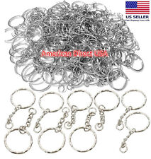 25 PCS Keyring Blanks Silver Tone Key Chains Findings Split Rings 4 Link picture