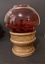 Vintage Hollowick Oil Lamp Red Glass picture