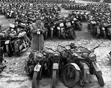 1946 Auction of WW2 MILITARY MOTORCYCLE World War 2 Historic Picture Photo 5x7 picture