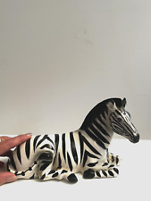 Vintage Shafford Japan Hand Painted Ceramic Zebra Resting Laying Down Nice picture