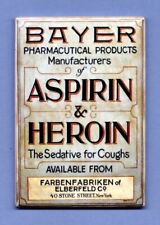 HEROIN ADVERTISEMENT *2X3 FRIDGE MAGNET* VINTAGE PAIN MEDICATION ASPIRIN BAYER picture