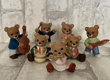 Set of 7 Vintage HOMCO #1422 Musical Band Instruments Bears Porcelain Figurines picture