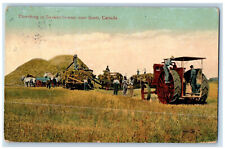 Scott Saskatchewan Canada Postcard Barn Threshing in Saskatchewan 1913 picture