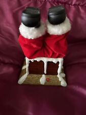 VTG 1999 Gemmy Animated Santa Stuck in Chimney kicks legs says 6 funny phrases picture