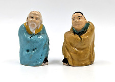 Vintage Hand Painted Chinese Ceramic 3 Inch Salt & Pepper Shakers picture