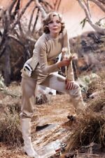 Barbara Bain Space 1999 8x10 photo full body holding flowers outdoor on planet picture