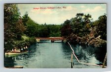 Sebago Lake Maine, SONGO RIVER, Scenic View Water, c1911 Vintage Postcard picture