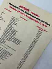 1979 Schwinn Consumer Catalog Price List picture
