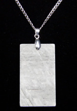 Seymchan IIE Iron/Pallasite Meteorite 22-inch Miabella Sterling Silver Necklace picture