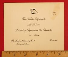 THE WHITE ELEPHANTS AT HOME COSTUME PARTY INVITATION SLOCUM NEWPORT COUNTRY CLUB picture