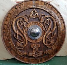 Wooden Viking Shield Medieval Knight Decorative Handmade 24