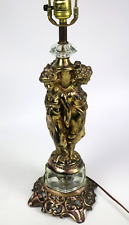 Vintage Cornell 3 Greek Goddess Three GRACES Lamp Statue, Brass & Glass, Works picture