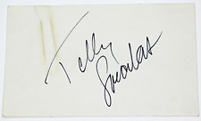 Telly Savalas Hand Signed 3x5 Card in Navy Blue Ink See Photos picture