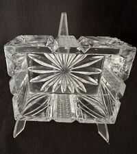 Cut Crystal Square Dish, Intricate Cuts Mints/Candy/Nuts/Jewelry 1970’s Brazil picture