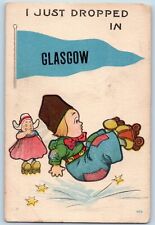 Glasgow Montana MT Postcard I Just Dropped Dutch Kid 1910 Vintage Pennant Posted picture