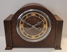Antique Early 20th Century c1930’s English “Enfield” Oak Chiming Mantel Clock picture
