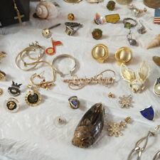 Old Pins,Earrings,Rings,Gold N Silver Hers N Him Junk Drawer Jewellery Box picture