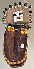 Vintage Native American Seed Bead Person Child Brooch Pin picture