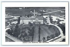 c1940's Aerial View Of Ponca City Hospital Ponca City Oklahoma OK Trees Postcard picture