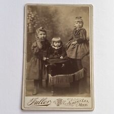 Antique Cabinet Card Photograph Adorable Little Girls Children Albert Lea MN ID picture
