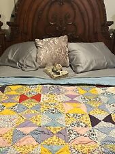 Vintage Amish Patchwork Handmade Quilt 1930s Good Condition 92 X 92 Inch picture