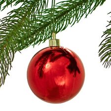 80MM Shiny Red Plastic Ball Ornaments Christmas Tree Decorations Bulk 48pcs picture