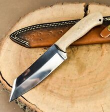 D2 steel Custom Handmade Seax Knife Hunting ED Skinning Knife Walnut Wood picture
