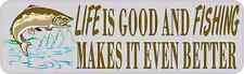 10x3 Fishing Makes Life Better Bumper Sticker Vinyl Sticker Vehicle Decal Decals picture