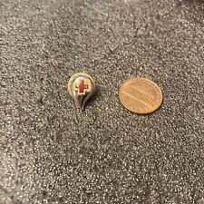 USED Vtg. Red Cross Pinback Droplet Blood Donor Silver Tone Logo Lapel Pin/Tie. picture