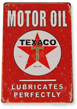 TIN SIGN Texaco Motor Oil Retro Gas Station Sign Garage Cave Auto Shop A176 picture