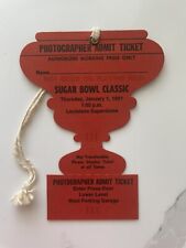 Vintage 1981 Sugar Bowl Press Credential Notre Dame v. Georgia (H. Walker) picture