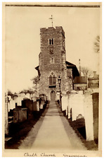 England, Gravesend, Chalk Church Vintage Print, Albumin Print 23.5x15.5  picture