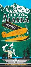 FLY TO ALASKA WASHINGTON AIRWAYS HEAVY DUTY USA MADE METAL ADVERTISING SIGN picture