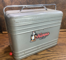 Vintage HAMM'S BEER Metal Ice Chest / 1950s Cooler  ~ Bear logo w Hockey Stick picture