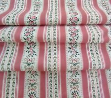 English vintage floral stripe fabric cotton Pink quilting fabric 55