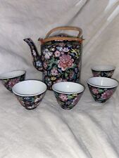 Vintage Collectible Handmade Porcelain Ceramic Chinese Teapot Set picture