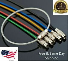 5PCS Stainless Steel Wire Keychain Cable Key Ring Chain Outdoor Hiking Style Hot picture