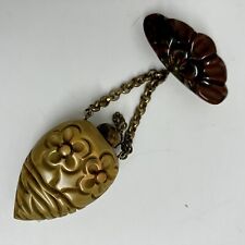 Vintage Marbled BakeLite Perfume Brooch w/Attached Stopper picture